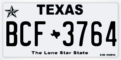 TX license plate BCF3764