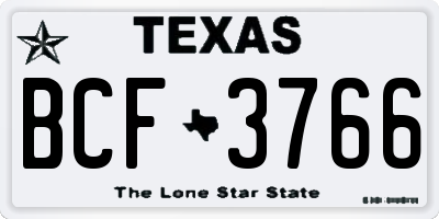 TX license plate BCF3766