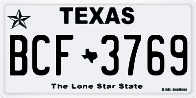 TX license plate BCF3769