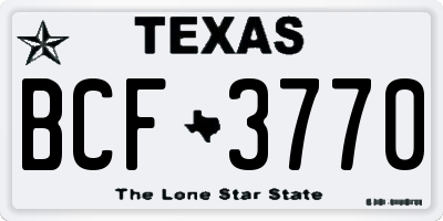 TX license plate BCF3770
