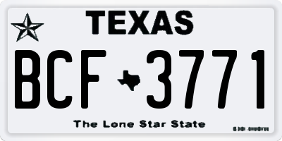TX license plate BCF3771