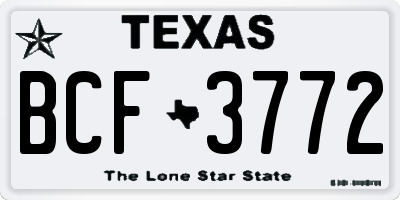 TX license plate BCF3772
