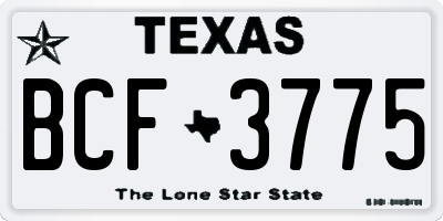 TX license plate BCF3775
