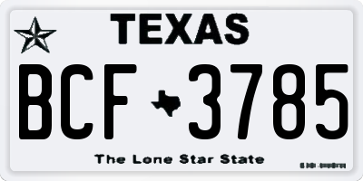 TX license plate BCF3785