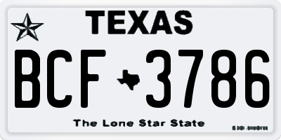 TX license plate BCF3786