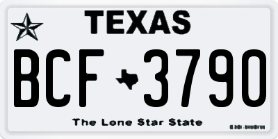 TX license plate BCF3790