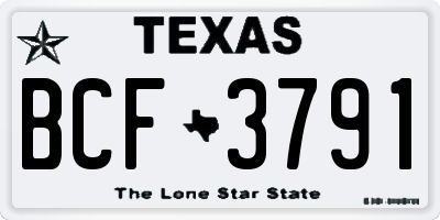 TX license plate BCF3791