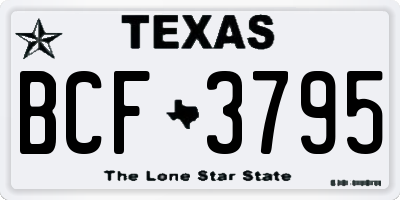 TX license plate BCF3795