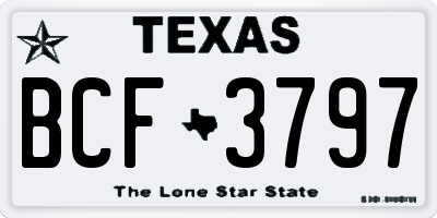 TX license plate BCF3797