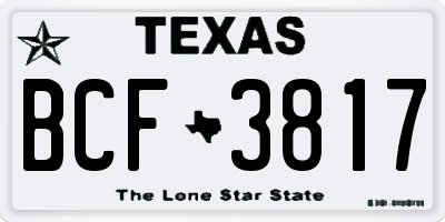 TX license plate BCF3817