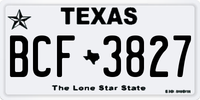 TX license plate BCF3827