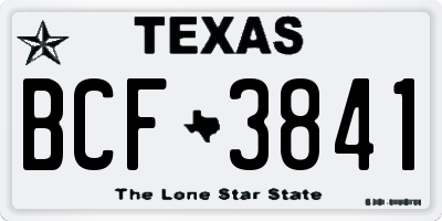 TX license plate BCF3841