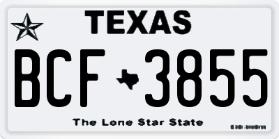 TX license plate BCF3855