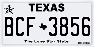 TX license plate BCF3856
