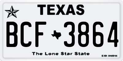 TX license plate BCF3864