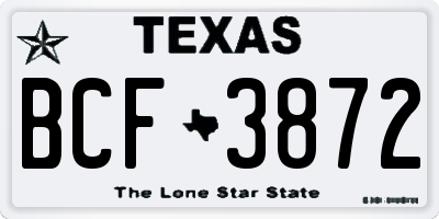 TX license plate BCF3872