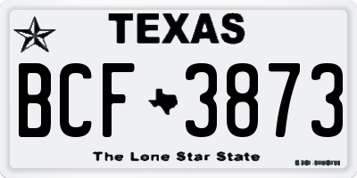 TX license plate BCF3873