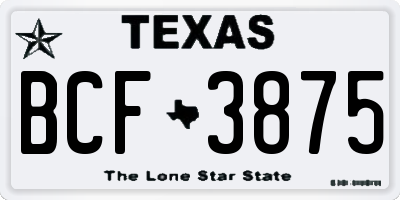 TX license plate BCF3875