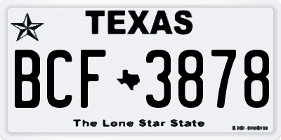 TX license plate BCF3878