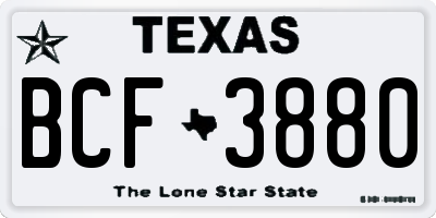 TX license plate BCF3880