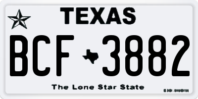 TX license plate BCF3882