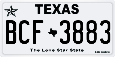 TX license plate BCF3883
