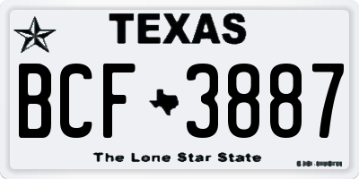 TX license plate BCF3887