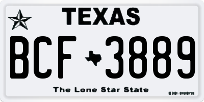 TX license plate BCF3889