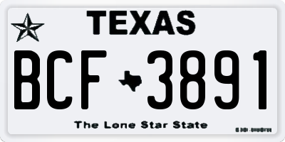 TX license plate BCF3891