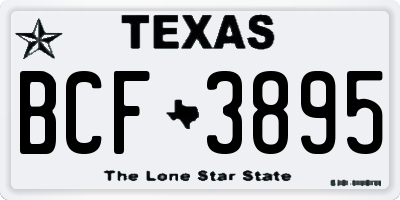 TX license plate BCF3895