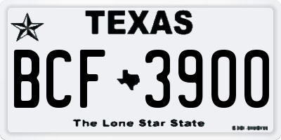 TX license plate BCF3900