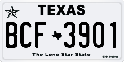 TX license plate BCF3901