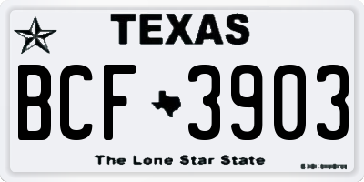 TX license plate BCF3903