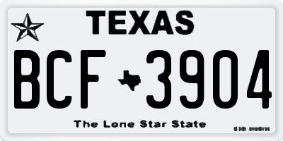 TX license plate BCF3904