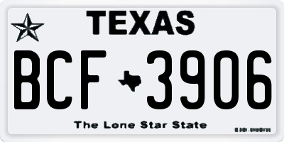 TX license plate BCF3906