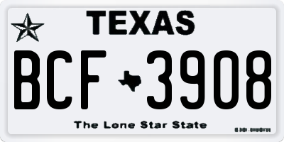 TX license plate BCF3908