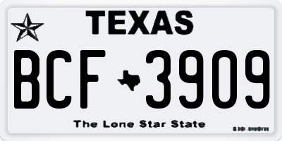 TX license plate BCF3909