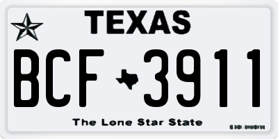 TX license plate BCF3911