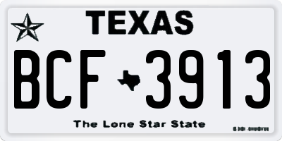 TX license plate BCF3913