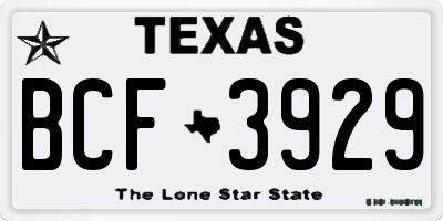 TX license plate BCF3929