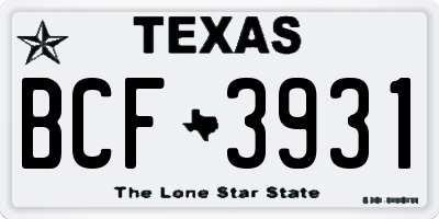 TX license plate BCF3931
