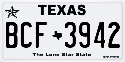 TX license plate BCF3942