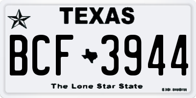 TX license plate BCF3944