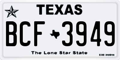 TX license plate BCF3949