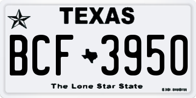TX license plate BCF3950