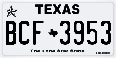 TX license plate BCF3953