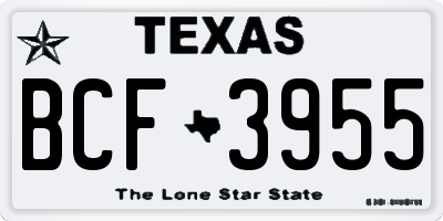 TX license plate BCF3955