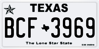 TX license plate BCF3969