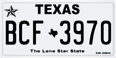TX license plate BCF3970