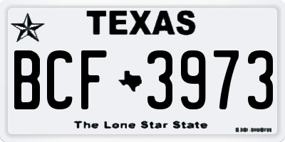 TX license plate BCF3973